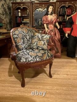 Dolls House 1/12 Scale Miniature Artisan 4 Piece Suite Sofa Armchairs Quality
