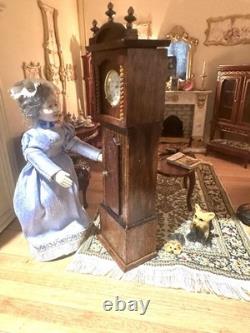 Dolls House 1/12 Scale Miniature Artisan Brian Masters Working Grandfather Clock