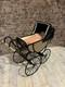 Dolls House 1/12 Scale Miniature Artisan Cyr Metal Vintage Pram & Blanket