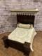 Dolls House 1/12 Scale Miniature Artisan Half Tester Double Bed & Bedding Ooak