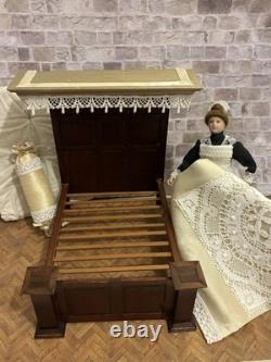 Dolls House 1/12 Scale Miniature Artisan Half Tester Double Bed & Bedding Ooak