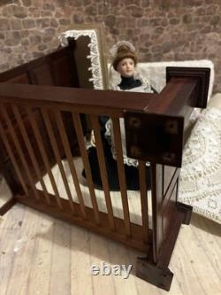 Dolls House 1/12 Scale Miniature Artisan Half Tester Double Bed & Bedding Ooak