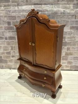 Dolls House 1/12 Scale Miniature Bespaq Walnut Dutch Baby Cupboard Cabinet