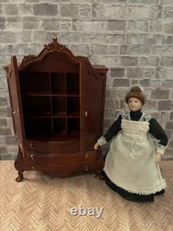 Dolls House 1/12 Scale Miniature Bespaq Walnut Dutch Baby Cupboard Cabinet