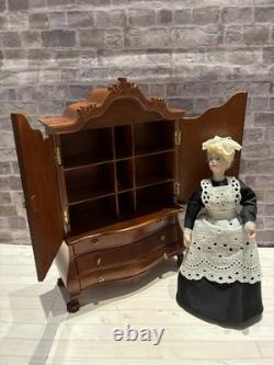 Dolls House 1/12 Scale Miniature Bespaq Walnut Dutch Baby Cupboard Cabinet
