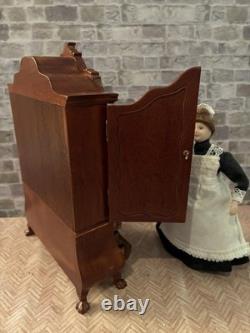 Dolls House 1/12 Scale Miniature Bespaq Walnut Dutch Baby Cupboard Cabinet