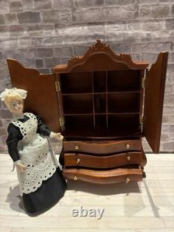 Dolls House 1/12 Scale Miniature Bespaq Walnut Dutch Baby Cupboard Cabinet