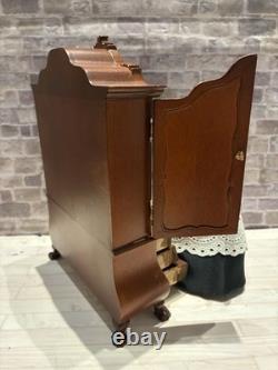 Dolls House 1/12 Scale Miniature Bespaq Walnut Dutch Baby Cupboard Cabinet