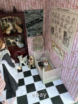 Dolls House 1/12 Scale Miniature Customised Lady & The Tramp Pet Shop Room Box