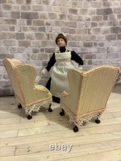 Dolls House 1/12 Scale Miniature Customised Silk 3 Piece Suite Sofa Armchairs
