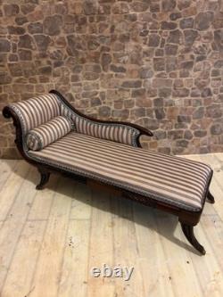 Dolls House 1/12 Scale Miniature David Booth Artisan QualityWalnut Chaise Longue
