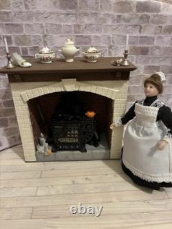 Dolls House 1/12 Scale Miniature Fireplace Surround Queens Stove'Cinderella
