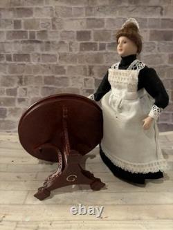 Dolls House 1/12 Scale Miniature Glenowen Walnut Art Nouveau Dining Table Chairs