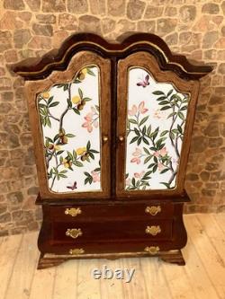 Dolls House 1/12 Scale Miniature Mahogany Customised Dutch Baby Cupboard Cabinet