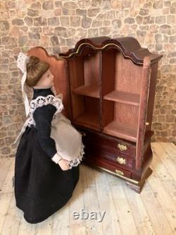 Dolls House 1/12 Scale Miniature Mahogany Customised Dutch Baby Cupboard Cabinet