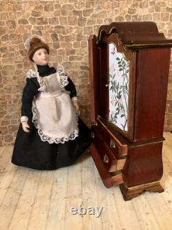 Dolls House 1/12 Scale Miniature Mahogany Customised Dutch Baby Cupboard Cabinet