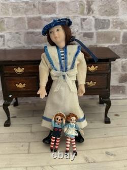 Dolls House 1/12 Scale Miniature Minnie Maria Painted Pewter Raggedy Ann & Andy