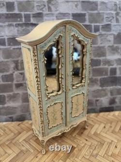 Dolls House 1/12 Scale Miniature Ornate Cream Hand Painted Bespaq Wardrobe