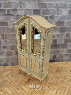 Dolls House 1/12 Scale Miniature Ornate Cream Hand Painted Bespaq Wardrobe