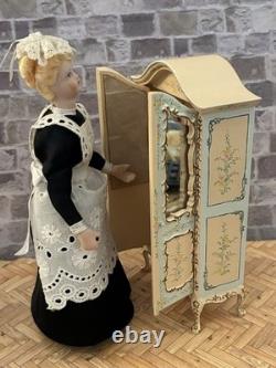 Dolls House 1/12 Scale Miniature Ornate Cream Hand Painted Bespaq Wardrobe