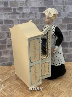 Dolls House 1/12 Scale Miniature Ornate Cream Hand Painted Bespaq Wardrobe