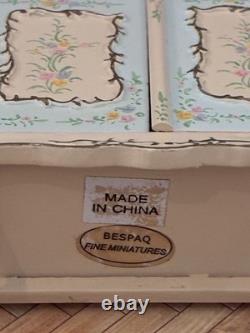 Dolls House 1/12 Scale Miniature Ornate Cream Hand Painted Bespaq Wardrobe