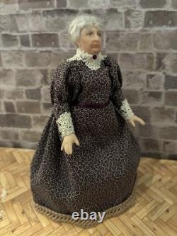 Dolls House 1/12 Scale Miniature Quality Artisan Older Lady Porcelain Doll