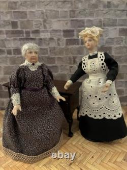 Dolls House 1/12 Scale Miniature Quality Artisan Older Lady Porcelain Doll Dolls House 1/12 Scale Miniature Quality Artisan Older Lady Porcelain Doll