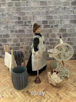 Dolls House 1/12 Scale Miniature Quality Laundry Washing Set Mangle Accessories