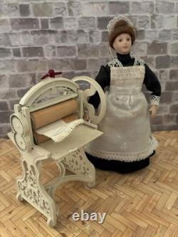 Dolls House 1/12 Scale Miniature Quality Laundry Washing Set Mangle Accessories
