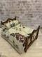 Dolls House 1/12 Scale Miniature Quality Walnut French Double Bed And Bedding
