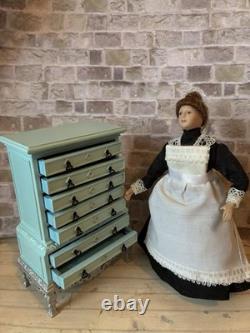 Dolls House 1/12 Scale Miniature Rare Queens Collection Tallboy Chest Of Drawers