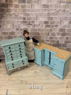 Dolls House 1/12 Scale Miniature Rare Queens Collection Tallboy Chest Of Drawers