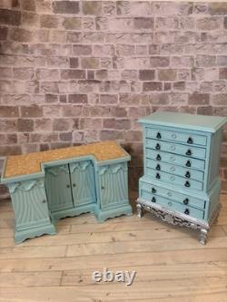 Dolls House 1/12 Scale Miniature Rare Queens Collection Tallboy Chest Of Drawers