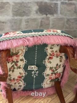 Dolls House 1/12 Scale Miniature Re Upholstered Jiayi Regency Sofa & Armchair