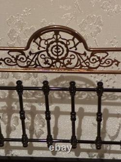 Dolls House 1/12 Scale Miniature Reutter Ornate Metal Double Bed