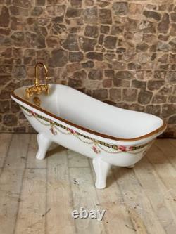 Dolls House 1/12 Scale Miniature Reutter Victorian Rose Bathroom Suite Set