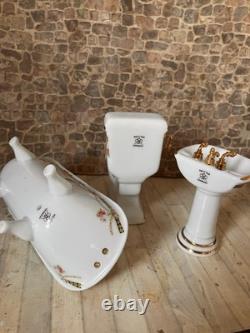 Dolls House 1/12 Scale Miniature Reutter Victorian Rose Bathroom Suite Set