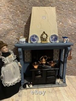 Dolls House 1/12 Scale Miniature Vintage Artisan Fire Surround, Stove Accs Ooak