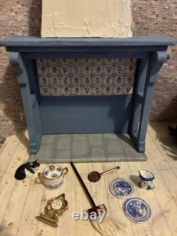 Dolls House 1/12 Scale Miniature Vintage Artisan Fire Surround, Stove Accs Ooak