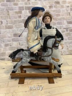 Dolls House 1/12 Scale Miniature Vintage Artisan Grey Wood Moving Rocking Horse
