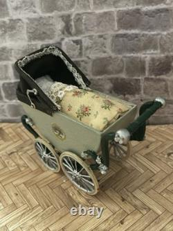 Dolls House 1/12 Scale Miniature Vintage Pram