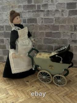 Dolls House 1/12 Scale Miniature Vintage Pram