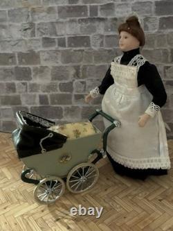 Dolls House 1/12 Scale Miniature Vintage Pram
