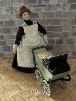 Dolls House 1/12 Scale Miniature Vintage Pram