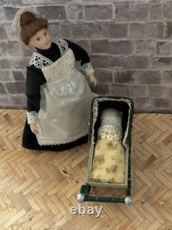 Dolls House 1/12 Scale Miniature Vintage Pram