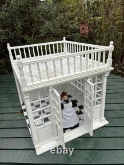 Dolls House 1/12 Scale Miniature White Wooden Assembled Customised Conservatory