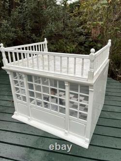 Dolls House 1/12 Scale Miniature White Wooden Assembled Customised Conservatory