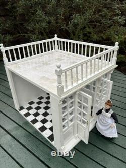 Dolls House 1/12 Scale Miniature White Wooden Assembled Customised Conservatory