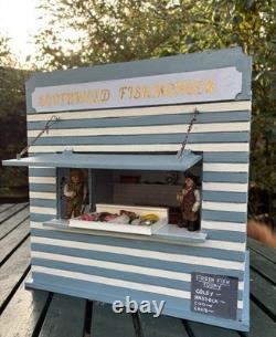 Dolls House 1/12 Scale Miniature Wooden Customised Beach Hut Fishmongers & Accs